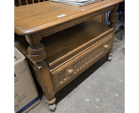 ERCOL SINGLE DRAWER SIDE TABLE     