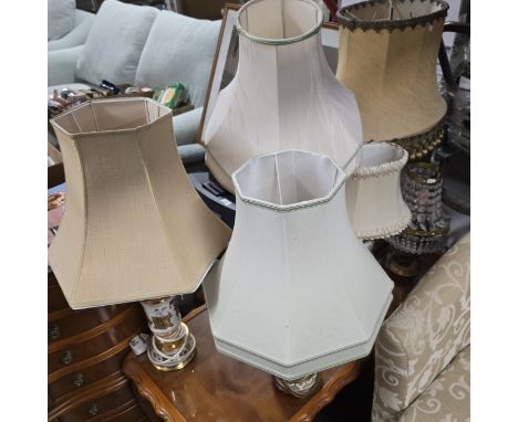 6 VARIOUS TABLE LAMP &amp; SHADES     