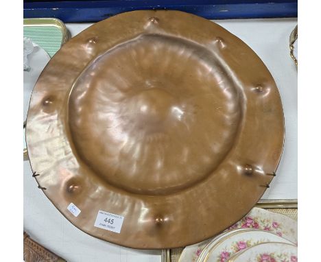 17" DIAMETER ARTS &amp; CRAFTS COPPER WALL DISPLAY CHARGER