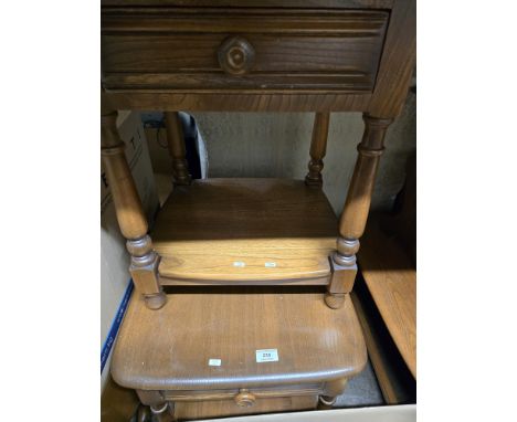 2 SINGLE DRAWER ERCOL SIDE TABLES     