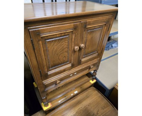 PAIR OF ERCOL DOUBLE DOOR WITH SINGLE DRAWER UNIT     