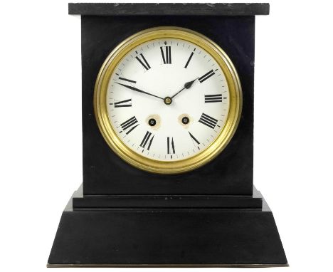 A Richard & Cie black marble clock  Of Egyptianesque form the white 20cm dial with Roman numerals Height 43cmAbbey Hotel, Pen