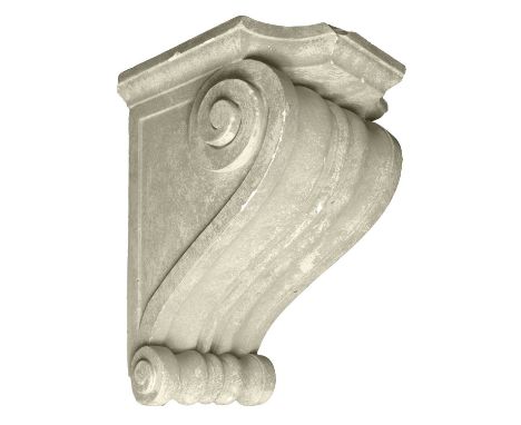 A scrolling plaster bracket Height 42cm, 31cm deep