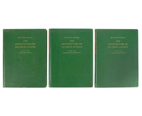 BUTLER (A S G) The Lutyens Memorial. The Architecture of Sir Edwin Lutyens,  3 vols, first edition 1950, large format, green 