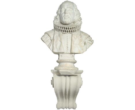 After Louis Francois Roubiliac  (1702 – 1762)  A 19th century bust of Francis Bacon  First Baron St Albans  After the Roubili