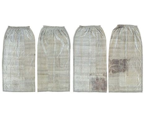 Silver curtains from Wilsford Manor, the home of Stephen Tennant Four long panels of silver lamé, lined with grey silk, one e