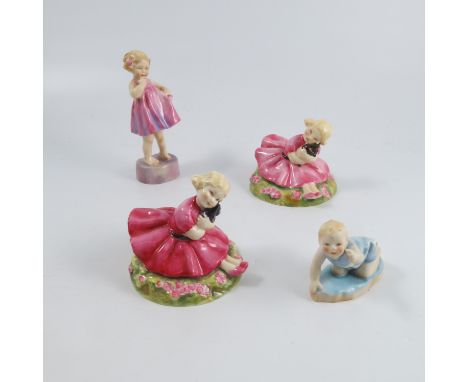 Four Royal Worcester figures, two of Rose by Anne Acheson, shape 2930, both dated 1942-48, Only Me, shape 3226 dated 1949, an