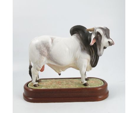 A Royal Worcester limited edition model, Brahman Bull, modelled by Doris Lindner, numbered 448/500, with plinth and certifica