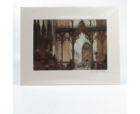 David Birtwhistle, colour print, Light and Sound Worcester Cathedral, retailed at Birties of Worcester, mounted but unframed 