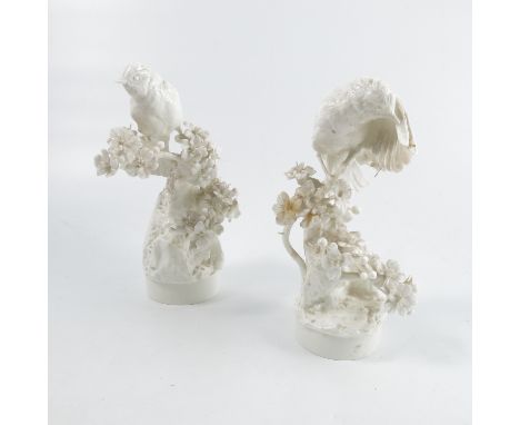 Two Royal Worcester models of American birds, modelled by Doughty, the original white gloss standards for the Audubon Warbler