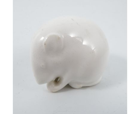 A Royal Worcester netsuke, of a white mouse, dated circa 1915Condition Report:  Inspected and OK