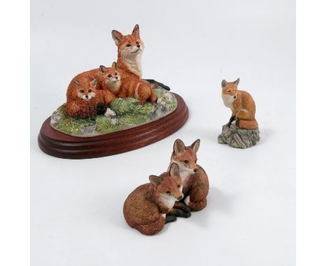 Three Border Fine Arts models, Family Portrait, BOO38, modelled by Walton, Starry Eyed, BO542 and Vantage Point, SRE1, all bo