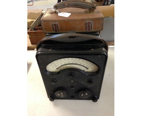 A vintage cased AVO Universal AvoMeter Model 40 Ampmeter.