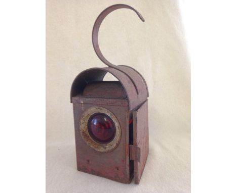 Vintage red road/railway lamp.