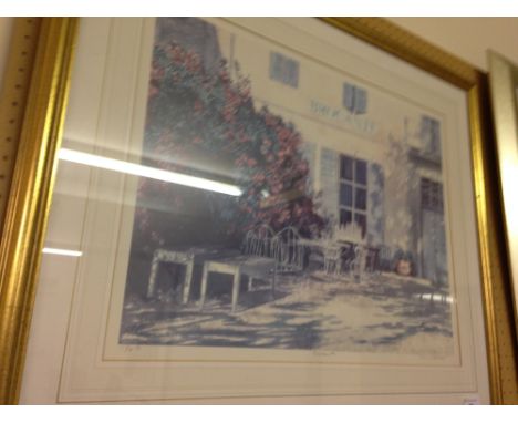 A framed & glazed Limited Edition print 'Brocante' 177/475 by Veronica Charlesworth. Signed in pencil 61 x 73cm.