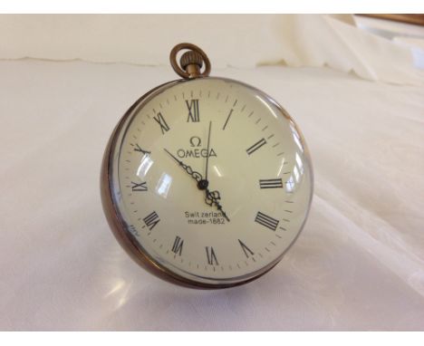 Orb desk clock, approx 7cm diameter.