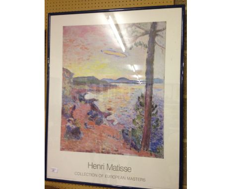 A framed & glazed print by Henri Matisse 'Le Goutier (Golfe de St Tropez). 92 x 72cm.