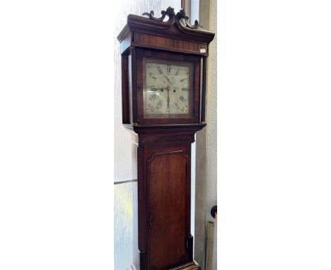 A LONGCASE CLOCK  the painted enamel dial with Roman numerals and subsidiary seconds dial and signed 'James Gray, Edinburgh',