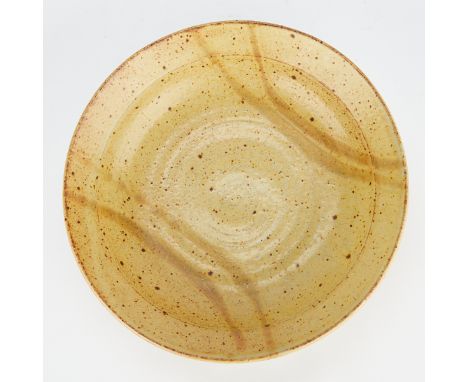Peter Leach (British/American, ca. 1934-2021). Studio ceramic pottery bowl. Stamped along the footrim. Glazed stoneware.Heigh