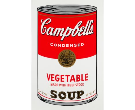 After Andy Warhol (American, 1928-1987). Sunday B. Morning silkscreen print depicting Warhol's iconic Campbell's vegetable wi