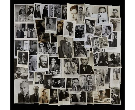 Group of 111 silver gelatin prints and original vintage photographic reproductions of authors and books from the archives of 
