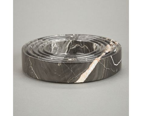 Sergio Asti (Italian, 1926-2021) for Up &amp; Up, Italy. Modernist marble ribbed bowl or shallow dish.Height: 1 3/4 in x diam