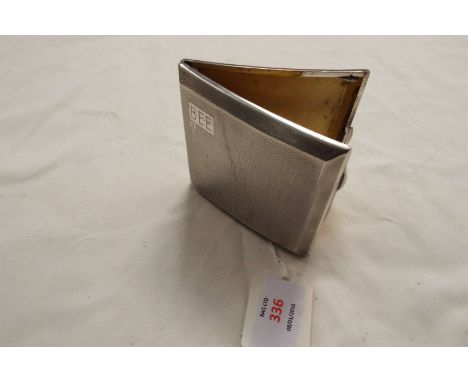 A silver engine turned cigarette case initials to front 
