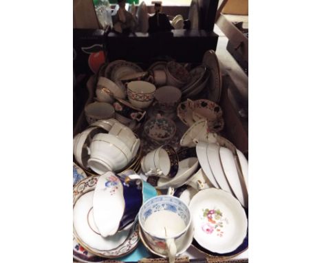 A good selection of 19thC and later tea cups and saucers by various makers