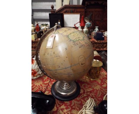 A mid-20thC 'Divine' globe with chrome support and numbered base