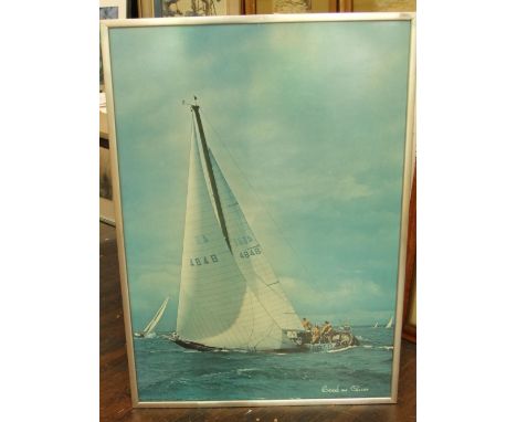 After A K Beken - Yachting scene at Cowes, photographic print, 96 x 67cm, framed