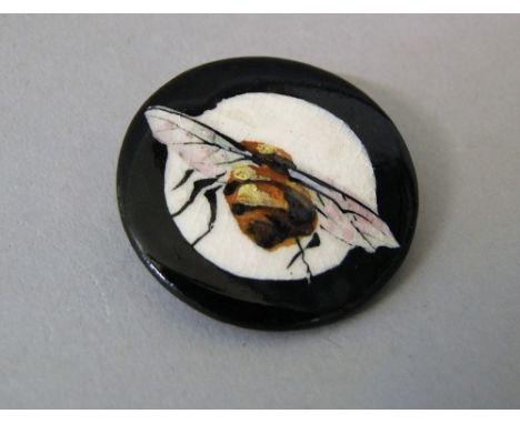Wemyss Ware - Bee Button, impressed Wemyss, attributed to Karel Nekola, width 33mm approx