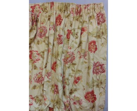 A pair of thermal lined curtains in Laura Ashley fabric, approx length 206 cm  and width 192 cm together with a Laura Ashley 