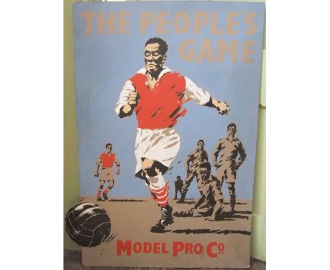 20th century, graphic style study of a footballer, gouache, inscribed - The People's Game, Model Pro Co and further inscribed