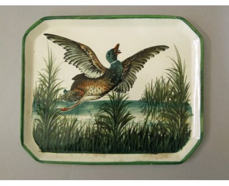 Wemyss Ware - Comb Tray 'Mallard in Flight', impressed Wemyss, 26cm x 21cm approx