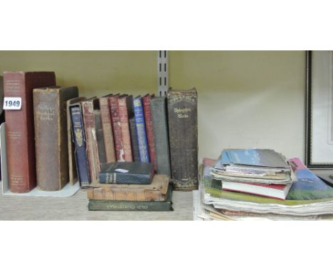 A mixed collection of late 19th/early 20th century poetry and classic literature books, small collection of topographical pos