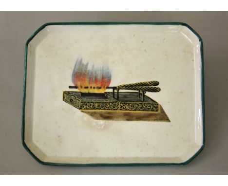 Wemyss Ware - Comb Tray 'Hair Tong', impressed Wemyss ware and Robert Heron & Son, stamped Thomas Goode & Co, 36cm x 30cm app