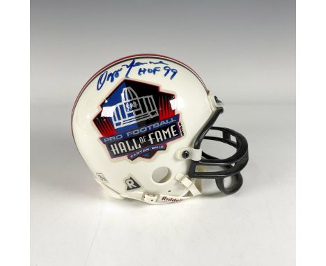 This miniature Riddell helmet signed by Hall of Fame wide receivers Ozzie Newsome and Raymond Berry. Certificate of Authentic
