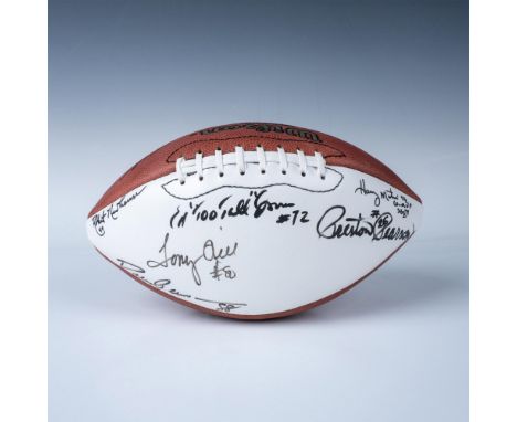 This white-sided Wilson football is signed by Preston Pearson, Ed Too Tall Jones, Robert Newhouse, Drew Pearson, Harvey Marti