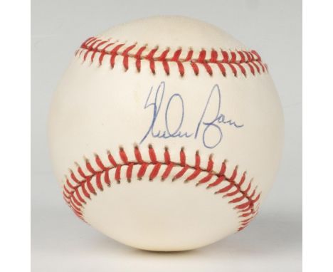 Official American League Baseball autographed by All-Time Strikeout King Nolan Ryan. A Certificate of Authenticity from SSCA.