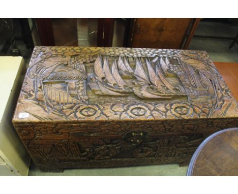 Carved Camphor Trunk