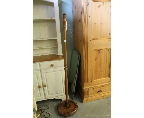 Mahogany standard lamp and shade