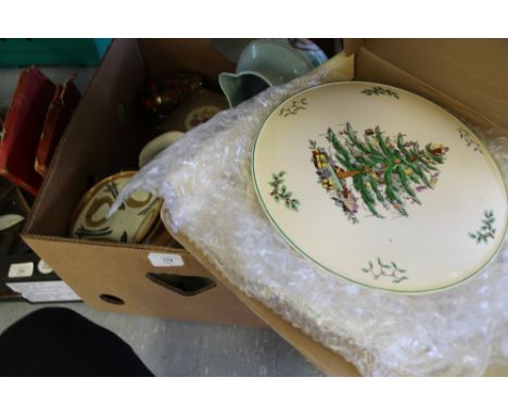 Box of miscellaneous including Spode, Denby etc