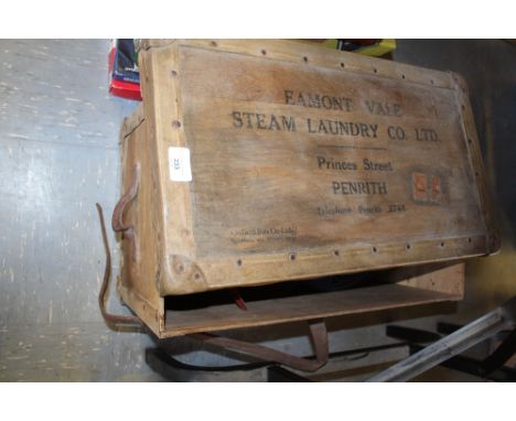 Penrith Steam Company laundry box and enamel colanders