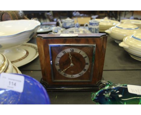 1940s walnut mantel clock
