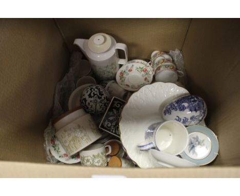 Box of Teawares, Paragon, Spode etc