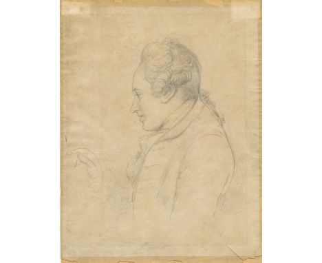 George Barrett, R.A. 1730 - 1784, Irish SchoolChalks & Pencil. Self - Portrait, a profile view, head and shoulders, the artis