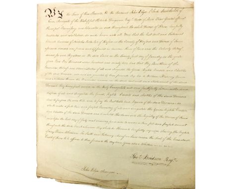 Will of a late 18th Century Merchant Co. Wexford: Roche (N.) A manuscript of 7 fcap pp. (include. wrappers) entitled 'Probate