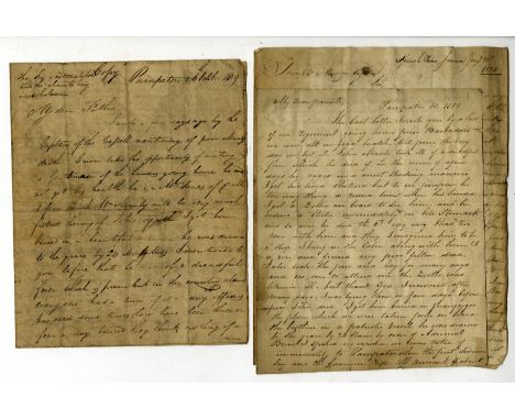 The Sufferings of Irish Soldiers in the West Indies, 1819Co. Offaly: Three manuscript letters from 1st Lieut. Richard Moore, 