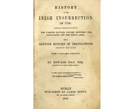 Irish History: Falls (Cyril) Elizabeth's Irish Wars, L. 1950; Hassencamp (Dr. R.) The History of Ireland form the Restoration