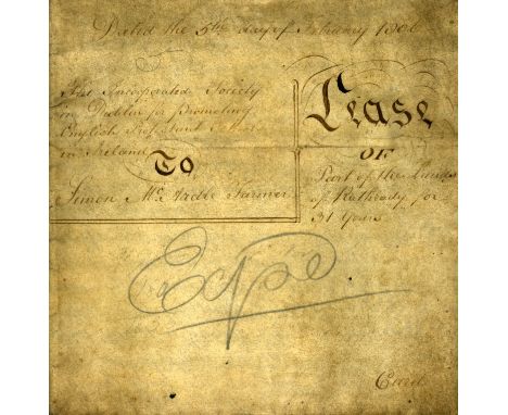 Lease of Lands, c. 1806, with Original MapCo. Meath: An indenture on vellum dated 5th February 1806 between the Incorporated 